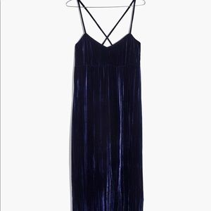 Madewell crushed velvet slip dress medium